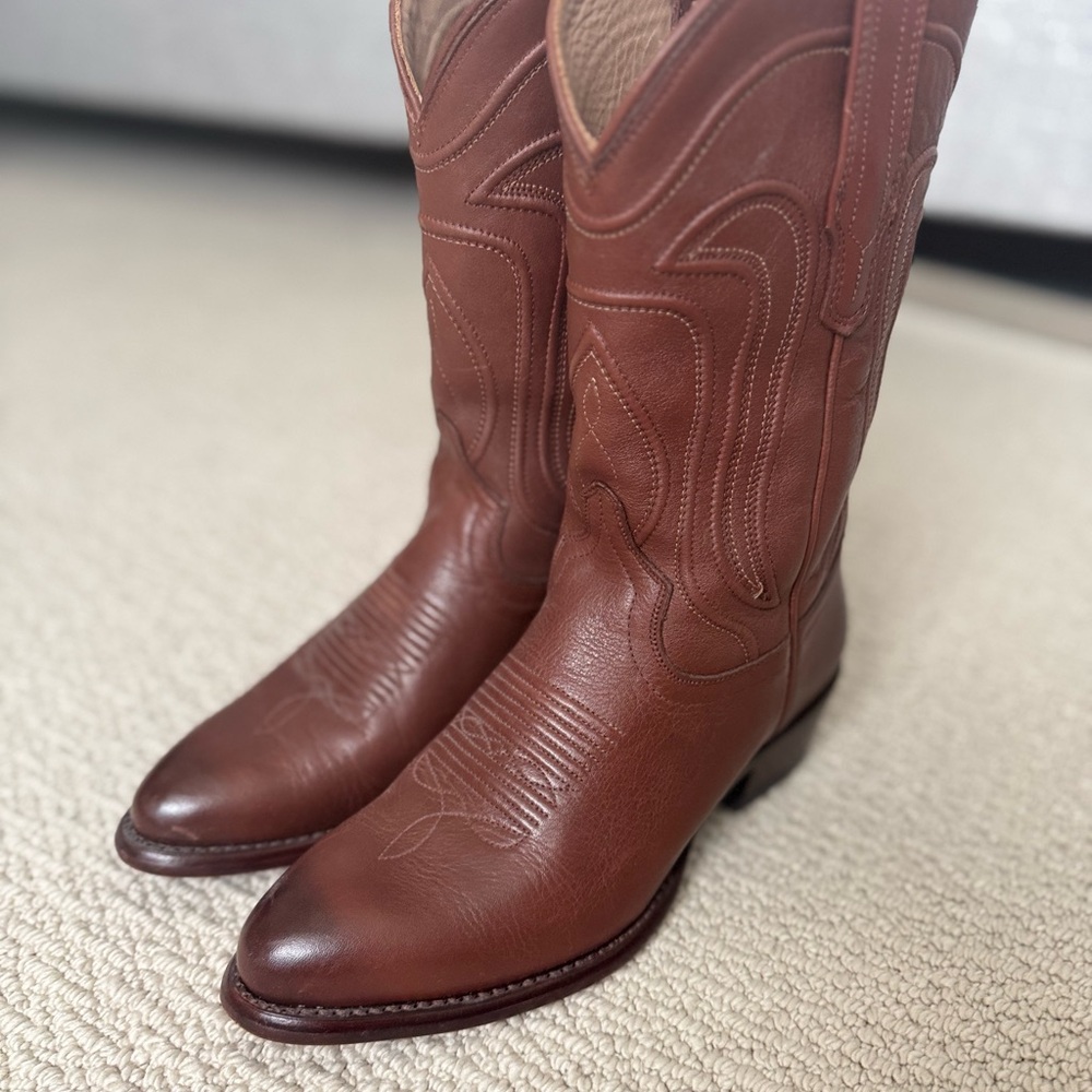 Tecovas 6.5 Women’s Brown Leather Cowboy Boots- barely worn!